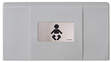 FOUNDATIONS Ultra 200-EH Wandwickeltisch in Grau | Wickelkommode/Wickeltisch klappbar aus Kunststoff | Wickelstation für Wand mit Wandhalterung, Sicherheitsgurt & Taschenhaken