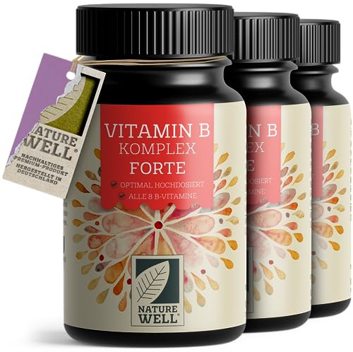 Vitamin B Komplex hochdosiert - 540 Tabletten - alle 8 essentiellen B-Vitamine in bioaktiver Form - mit Folsäure, Cholin & Myo-Inositol (Co-Faktoren), laborgeprüft mit Zertifikat & vegan (3x180)