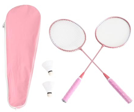 Mtlavishness 2-teiliges Badmintonschläger-Set Leichter Aluminiumrahmen mit 3 Nylon-Federbällen und Tragetasche für Erwachsene und Jugendliche für Outdoor-Hinterhofspiele himmelblaue Badmintonschläg