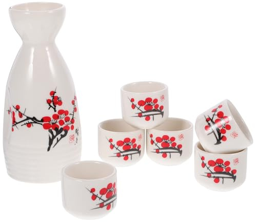 VALICLUD Bollitore per Sakè in Ceramica Tazze da Sakè d'Epoca, Set Superficie Satinata Liscia, per Momenti di Relax e Convivialità Stile Casuale