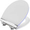 Cornat WC-Sitz White Shining - Sanfte LED-Beleuchtung bei Nacht - Mit Akustiksensor - Quick up & Clean Funktion - Absenkautomatik - Bequeme Montage von oben / Toilettensitz / Klodeckel / KSDSC363