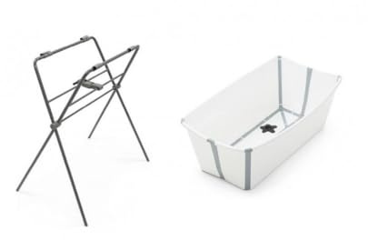 Stokke Flexi Bath Bañera portátil y soporte - Blanco-Gris