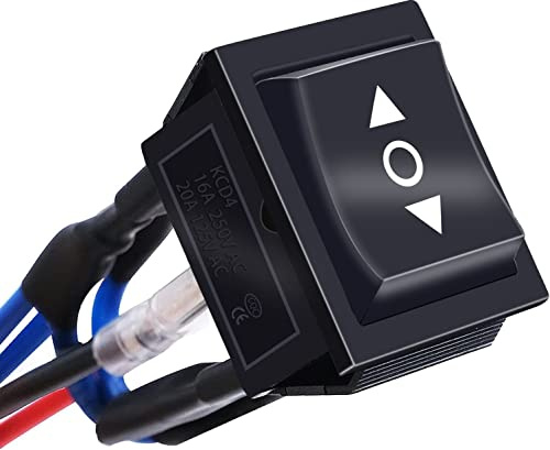 mxuteuk interruttore a bilanciere con blocco cablato ON/OFF/ON, DC 12V 10A 6 pin DPDT pulsante controllo inversione polarità motore KCD2-203JT-X