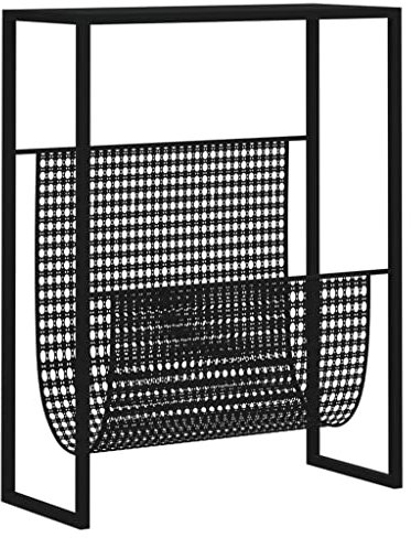 vidaXL Zeitschriftenständer Zeitungsständer Zeitungshalter Zeitungstisch Zeitungsablage Magazin Ablage Halter Aufbewahrung Schwarz 35x15x45cm Stahl
