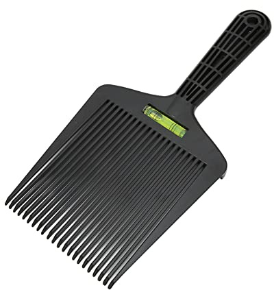Peine de corte de pelo, peine de guía superior plano, peine de peluquería herramienta de peinado, peine de pelo grande, peine con tapa plana con de nivel de burbuja, negro