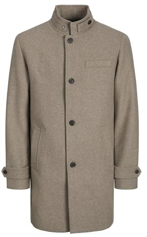 JACK & JONES Abrigo de lana Jjemelton Sn para hombre, Crudo, XL