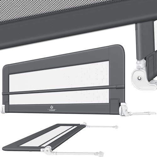 KESSER® Sponda da letto Protezione per letto Sponda da letto bambini Sponda da culla Barriera letto per bambini, Grigio scuro - 180cm