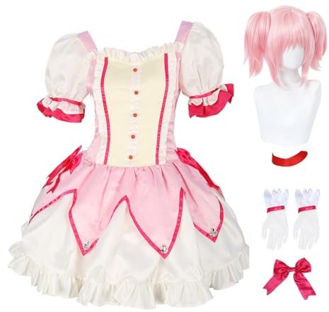 Zhongkaihua Kaname Madoka, costume da cosplay di anime, vestito con guanti e calzini, set completo da donna, per feste di Halloween, carnevale