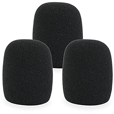 LEFXMOPHY SM57 Windscreen, Mic Foam Replacement for Shure SM57 Vocal Microphone Pop Filter, Black Noise-cancellation Windsock Cover 3-pack