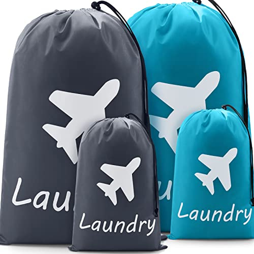 Shappy 4 Stück Reise Wäschesack 2 Groß Faltbarer Schmutzwäsche Wäschesammler 70 * 100 cm + 2 Klein Schmutzwäschebeutel 35 * 50 cm Reise Zubehör Laundry Bag für Reisen Camping Hause Wohnheim