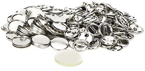 button 25mm rohlinge,Blank Button Pins für Alle Gelegenheiten, 100 Stück Blanko Button Round Safety Badge Emblem Medal Parts DIY Kunsthandwerk Zubehör für Kunsthandwerk Geschenke (25 mm)