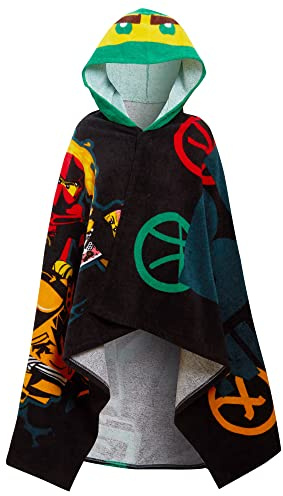 LEGO Ninjago Kapuzenhandtuch für Kinder, Poncho, Strandtuch, Badetuch, Schwimwrap