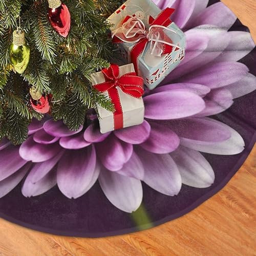 EVANEM 91,4 cm Weihnachtsbaumrock für Feiertagsdekorationen, lila Chrysantheme, Plüsch, Weihnachtsbaumrock, Kragen, rustikal, wasserdicht, Weihnachtsbaummatte, Weihnachtsdekorationen für Urlaub