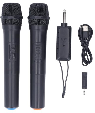 SPYMINNPOO Ensemble de 2 Microphones, Réduction du Bruit du Micro Dynamique Cardioïde, Son Clair et Pur pour Les Réunions de Fête karaoké