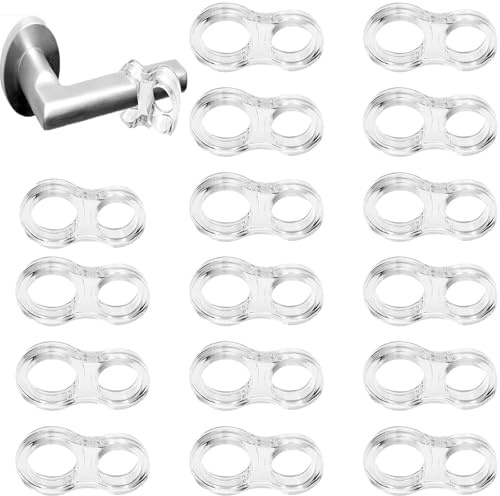 JCKD16 pcs Tope de puerta de goma elástica flexible de PVC, protector de manija de puerta de silicona, protector universal de pestillo de puerta y ventana, protección de paredes, muebles（transparente）