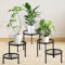 5 Pcs Supports de Fleurs en Métal, Supports de Plantes en Métal pour Intérieur/Extérieur, Porte-pots de Fleurs de 5 Tailles Différentes, Support pour Pot de Fleurs Utilise du Fer Antirouille (Noir)