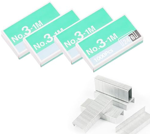 Eupneicu Grapas Standard, Grapas Para Grapadoras De Oficina, Paquete De 4000 Unidades, 24/6 Mm, Material De Oficina