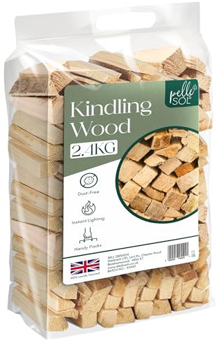 Pelle & Sol Log 2.4KG Kindling Wood - 1 Pack Kindling Wood Burner, Grate, Fire Pit or BBQ, Kindling Fire Woods for Log Burners, Pizza Oven – Genuine Log Barn Firewood