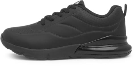 XL Kids Black Lace Up Trainers - Size 5 UK - Black
