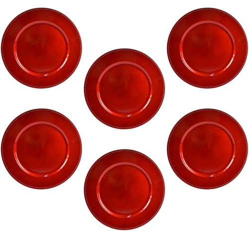 Set di 6 Sotto piatti rossi per la tavola di natale D33 centro tavola natalizio decorazioni addobbi casa idea regalo