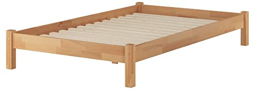 Erst-Holz®Übergroßes Einzelbett 120 x 220 Buche Stabil mit Rost