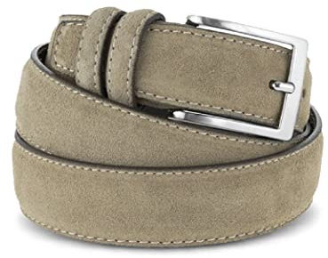 La Bottega del Calzolaio Cintura in pelle uomo donna scamosciata classica fango artigianale made in Italy (110 cm (42/44-44/46 EU))