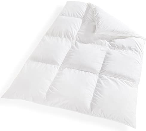 VitaloBett Winter Bettdecke 135x200 cm extra-warm mit 100% weicher Daunenfüllung 1300g - Daunendecke mit Baumwoll-Bezug, Atmungsaktiv & waschbar bis zu 60°C, Ökotex-Zertifiziert, Allergiker-geeignet