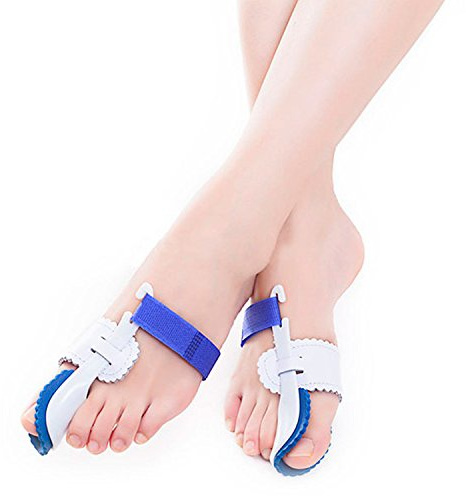 Healifty 1 Paar Hallux valgus Korrektur Zehenspreizer Fußschiene zur Hallux Schmerzlinderung (Weiß Blau)
