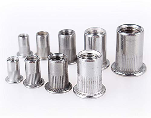 NEWTRY 50 dadi rivetti M10 in acciaio inox 304 kit rivnuts a testa piatta con inserto filettato Nutsert Kit Assort (M10)