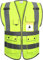 Ryaco Gilets de Sécurité/Gilet de Travail/Veste de Haute Visibilité Fabriqué ANSI Classe 2 avec 8 Poches et Fermeture à Glissière Avant, Normes ANSI/ISEA