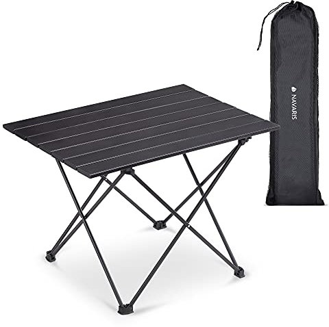 Navaris Campingtisch Camping Klapptisch Ultraleicht - 55,7x40,5x38,5cm Alu Tisch Balkon klappbar - Beistelltisch Balkontisch klein