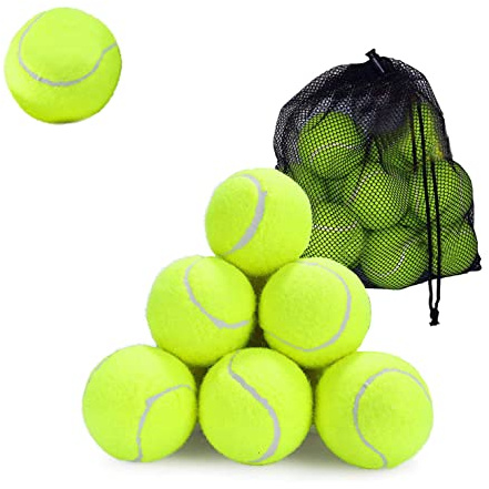Knight Tennis Balls with Mesh Carrying Bag Pack of 12 & 24| All Court Types, Sports, Pressureless Dog Ball, Pet Practice Balls, Padel Balls, Throwing Machine, Cricket Ball, Soft Tennis (12PK)