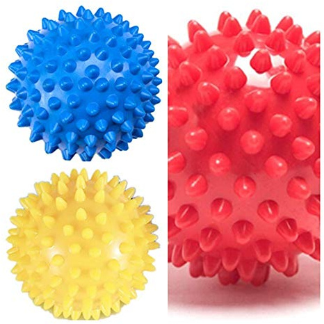 ProLeo 3er Set Igelball Set mit Noppen, Igel Ball Massageball, Noppenball perfekt für den Stress Reflexologie und Triggerpunkt-Massagen, 9 & 7,5 cm (Stressball)