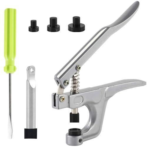 Trimming Shop Kam Snaps Installationszange, T3, T5 & T8 Kam Druckknöpfe, Einstellwerkzeug zum Nähen, Basteln, DIY, Baby-Lätzchen, Stoffwindeln, Wollkleidung, Silber