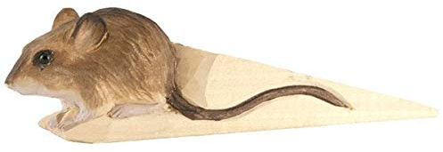 Wildlife Garden - Türstopper, Türkeil - Maus - handgeschnitzt - von Hand bemalt - Holz