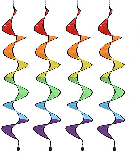 4 Piezas Rainbow Espiral Molinos de Viento, Hilandero Garden Spinners Tent Decoración para La Decoración de Acampar Al Aire Libre En El Patio