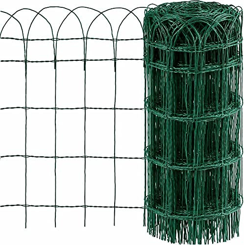 Green PVC Coated Garden Border Fence Lawn Path Edging Wire Mesh Decorative Fence (90cm 10m)