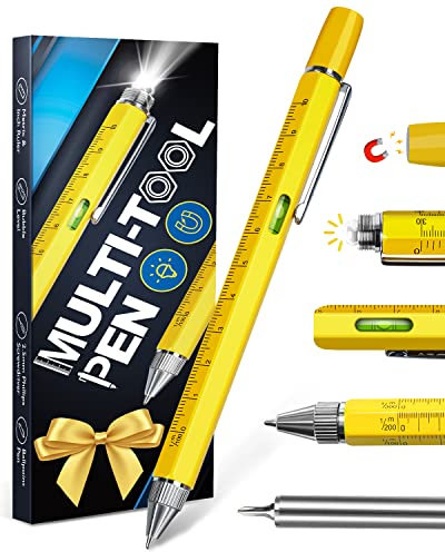 Geschenke für Männer Multifunktions Kugelschreiber - Papa Opa Geburtstagsgeschenk Stift Mit LED Werkzeug Gadgets Handwerker Geburtstag Herren Vater Freundin Lehrer Weihnachten Geschenkideen