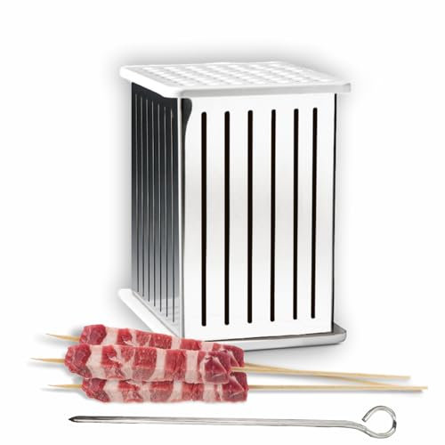 Mastro Spiedino CUBO Fabbrica ARROSTICINI 56 PCS Perfetto Per Feste, Barbecue Frutta Carne Kebab Barbecue SOUVLAKY Fatti a Mano prodotto in ACCIAIO, Crea Autentici Arrosticini Abruzzesi