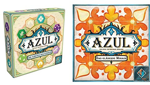 Asmodee | Next Move Games | Azul – Die Gärten der Königin & Asmodee | UNbox Now | Next Move Games | Azul – Das gläserne Mosaik | Erweiterung | Familienspiel | 2-4 Spieler | Ab 8+ Jahren
