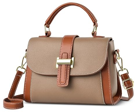 DIRRONA Damen Handtasche Mode Crossbody Bag Kleine Henkeltasche Umhängetasche Damen Casual Handtasche Party Reisen Arbeiten Dating Umhängetaschen Pu Leder Täglich Top Griff Tasche Khaki