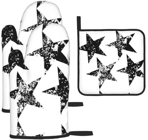 Star Lot de 3 gants de cuisine et maniques résistants à la chaleur pour barbecue