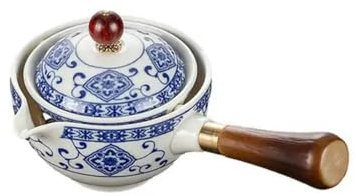 JIEDA 360 Rotation Tea Maker Infuser Porcelain Portable Gongfu Tea Maker Infuser Ceramic Teapot Home Office Teaware