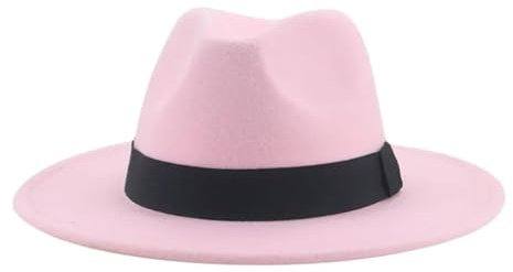 SOYNIA Fedora Trilby Filzhut Hut Hüte Für Frauen Fedora-Damenhüte Für Männer Formelle Hochzeit Dekorieren Sie Frauenhut 59–61 cm (XL) Rosa