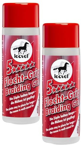 RL24 leovet - 5-Sterne Flecht-Grip | Flechthilfe für Pferde | entwirrt & pflegt die Mähne | Mähnenpflege für perfekten Griff & Halt beim Einflechten | Pferdepflege | 2 x 200 ml (2er Set) Flasche