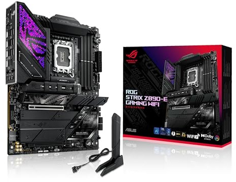 ASUS ROG Strix Z890-E Gaming WiFi Intel® Z890 LGA 1851 ATX Motherboard, Advanced AI PC-Ready, 18+2+1+2 Stages, DDR5, WiFi 7, 7X M.2, Thunderbolt™ 4, USB Type-C®, AI Overclocking, Cooling & Networking