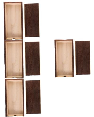 Warmhm 4pièces Boîte Bois Vintage Pour Mariage Boîte à Bonbons Thé Présentoir Pour Fête Personnalisé Bois Décoration Événement