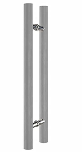 Stoßgriff Haustürgriff Türgriff-Set für die Vordertür, Eingangstürgriff aus Holz, Schiebetürgriff für Scheunenftür, H-förmiger, doppelseitiger, runder Stangen-Push-Pull-Türgriff für schwere