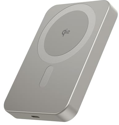 HINOVO Powerbank MagSafe 5000mAh, 8.9mm Ultra Sottile Power Bank Wireless, Magnetico Batteria 20W PD Ricarica Rapida Caricabatterie Portatile per iPhone 16/15/14/13/12 Serie