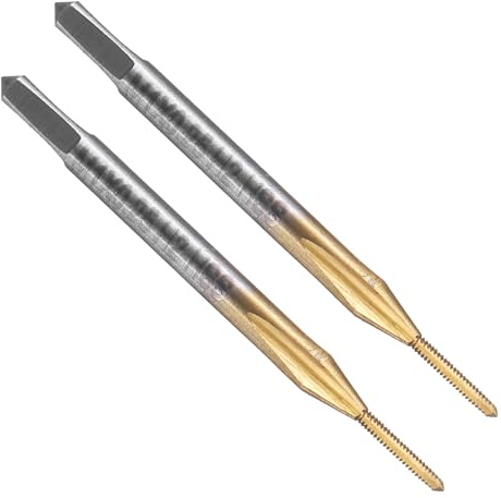 QUARKZMAN 2pcs Taraud Droit, M1 x 0.25 Métrique Revêtu Titane Outil De Filetage Taraudage Taraud Machine À Fileter, Acier Rapide 6542 (HSS 6542)
